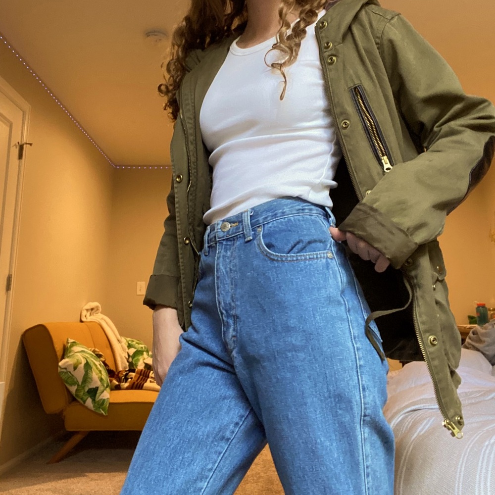 Olive green utility jacket Topshop